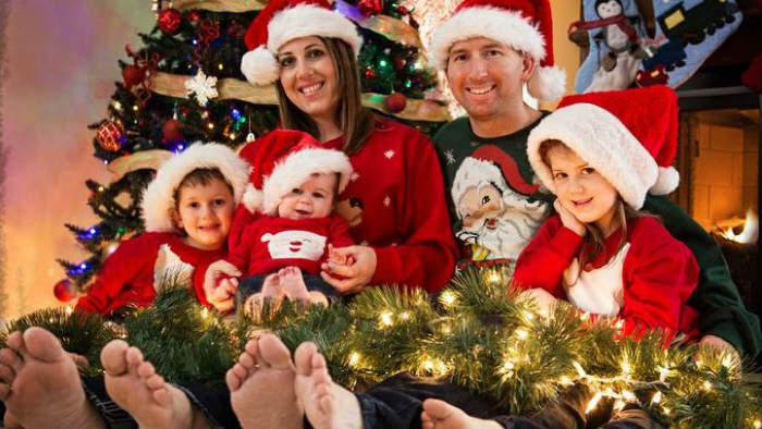 Negocios fugaces de navidad foto familia