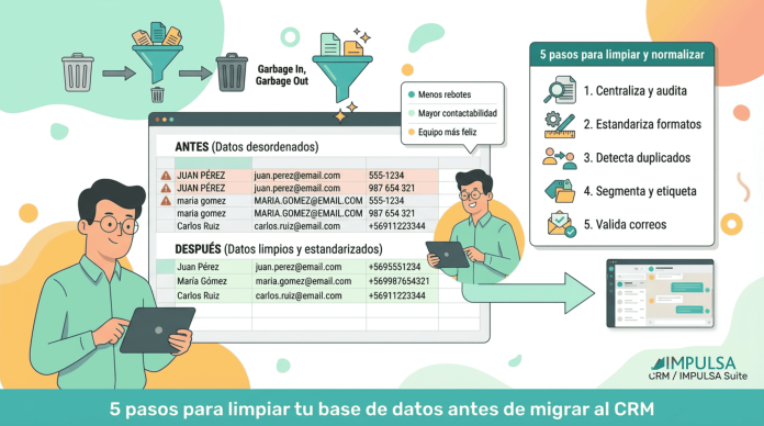 5 pasos para limpiar y normalizar tu base de datos antes de migrar al CRM
