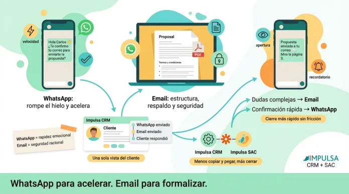 La mejor estrategia para cerrar más rápido combinando WhatsApp + Email