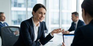 Profesional en reunión