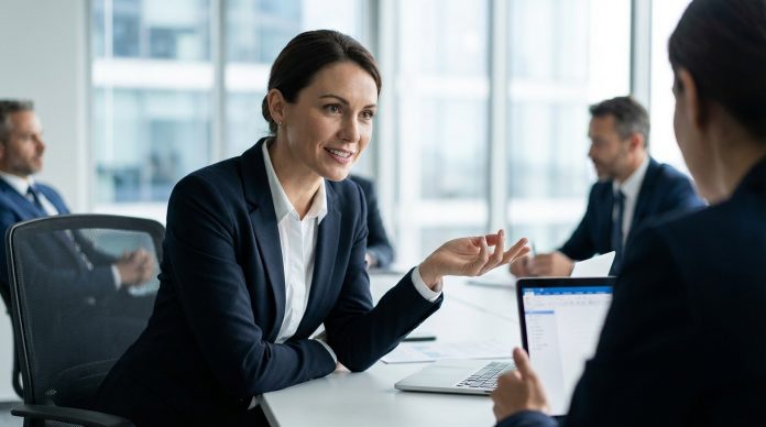 Profesional en reunión