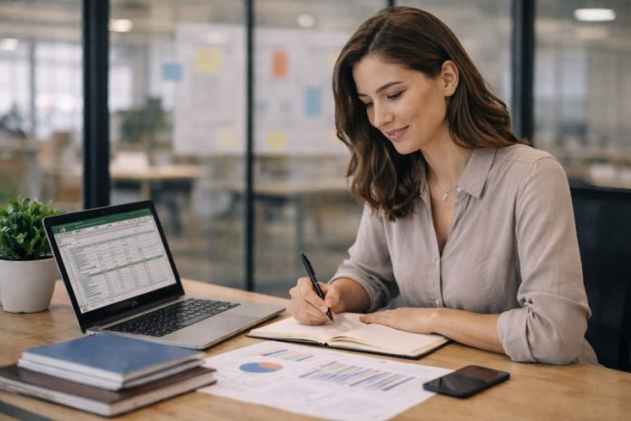 Profesional trabajando en oficina