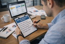 Trabajador de impulsa en escritorio