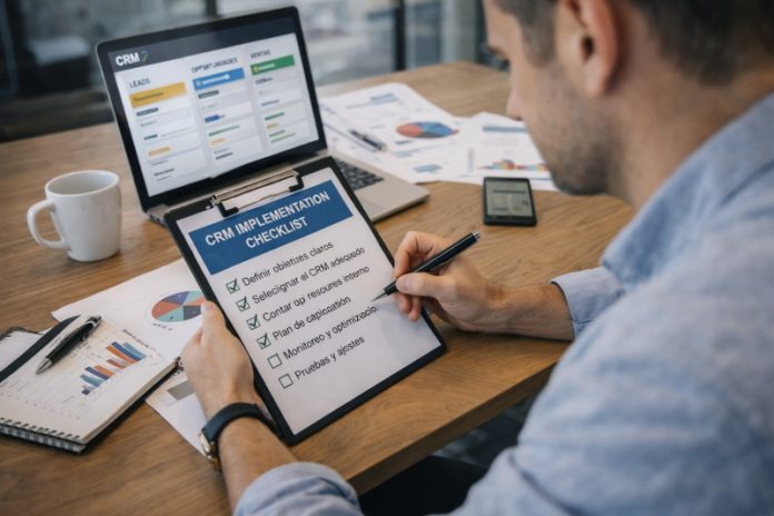 Trabajador de impulsa en escritorio