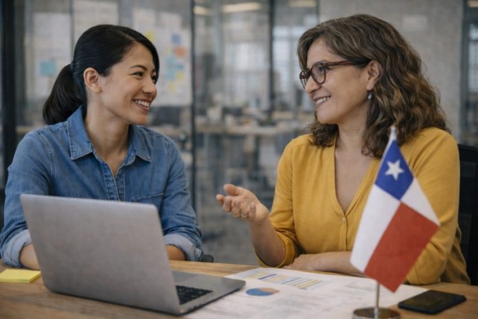 Trabajadoras de chile en reunión