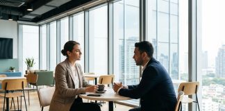 Profesionales charlando