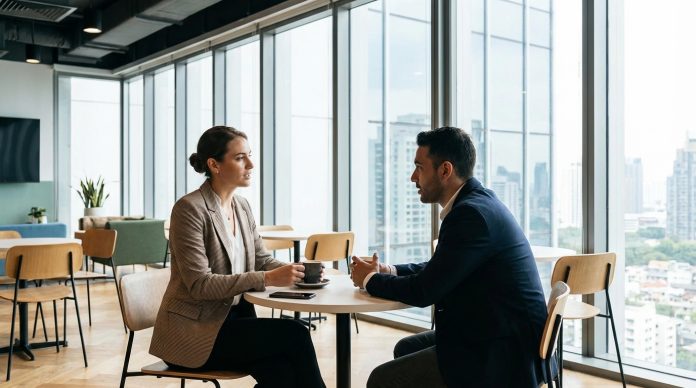 Profesionales charlando