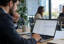 AI Inbox de Gmail: cómo ordenar el seguimiento comercial sin perder trazabilidad Ejecutiva revisando correos priorizados y tareas comerciales en una bandeja de entrada digital