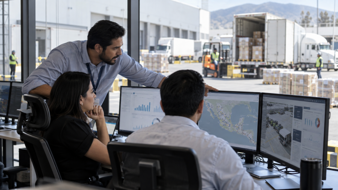 México impulsa automatización logística con IA: lecciones para empresas que buscan trazabilidad y predicción de demanda Panel logístico con trazabilidad de pedidos, inventario y predicción de demanda mediante inteligencia artificial
