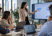 Equipo comercial revisando un CRM con automatizaciones e inteligencia artificial en una pantalla